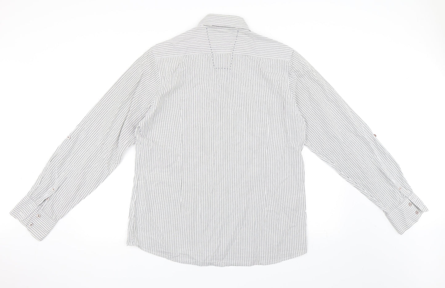 Mens UK Size L Topman White  Button-Up Long Sleeve Casual Shirt