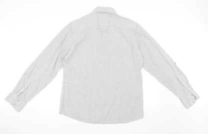 Mens UK Size L Topman White  Button-Up Long Sleeve Casual Shirt