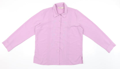 Womens UK Size 16 EWM Purple Basic Button-Up