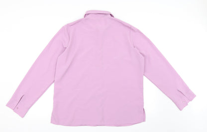 Womens UK Size 16 EWM Purple Basic Button-Up