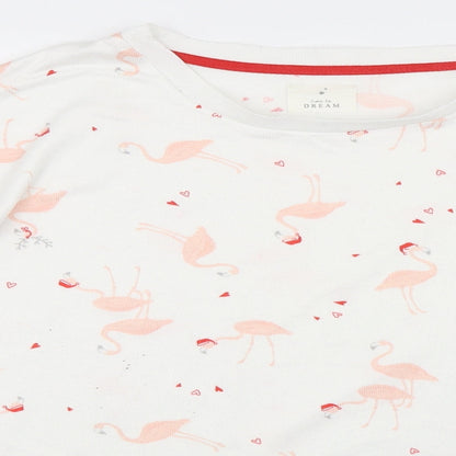 Matalan Womens White Animal Print  Pullover Sweatshirt Size L  - Flamingos
