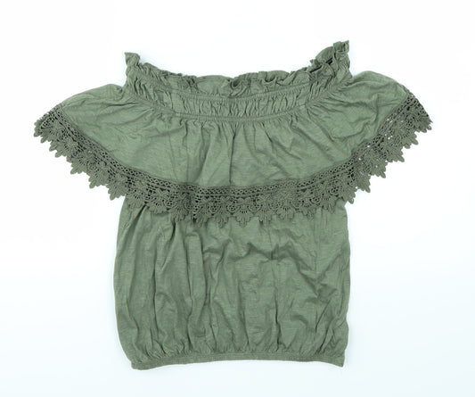 Miss Selfridge Womens Green   Basic T-Shirt Size 8