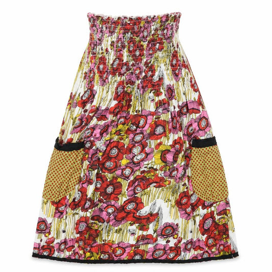 Preworn Girls White Floral  Fit & Flare  Size L