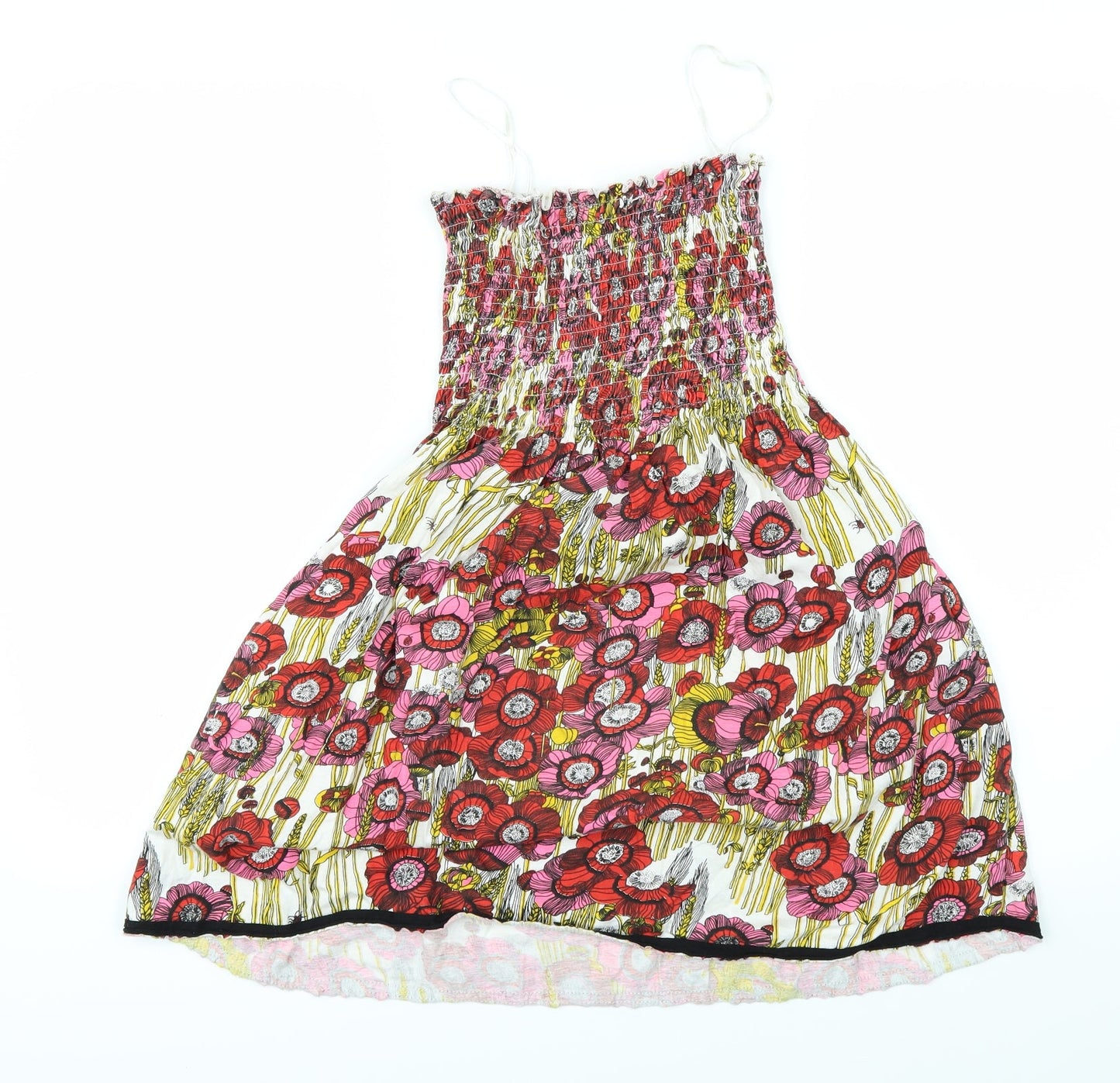 Preworn Girls White Floral  Fit & Flare  Size L