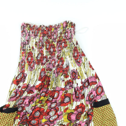 Preworn Girls White Floral  Fit & Flare  Size L