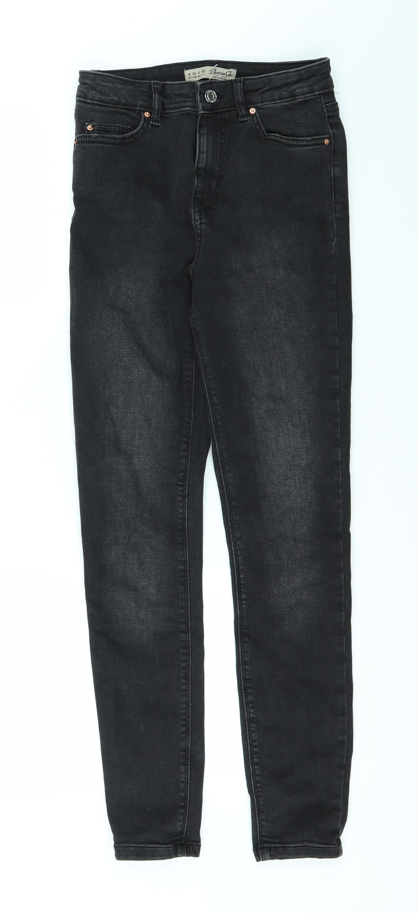 Womens UK Size 8 DenimCo Regular Fit Skinny Black Jeans