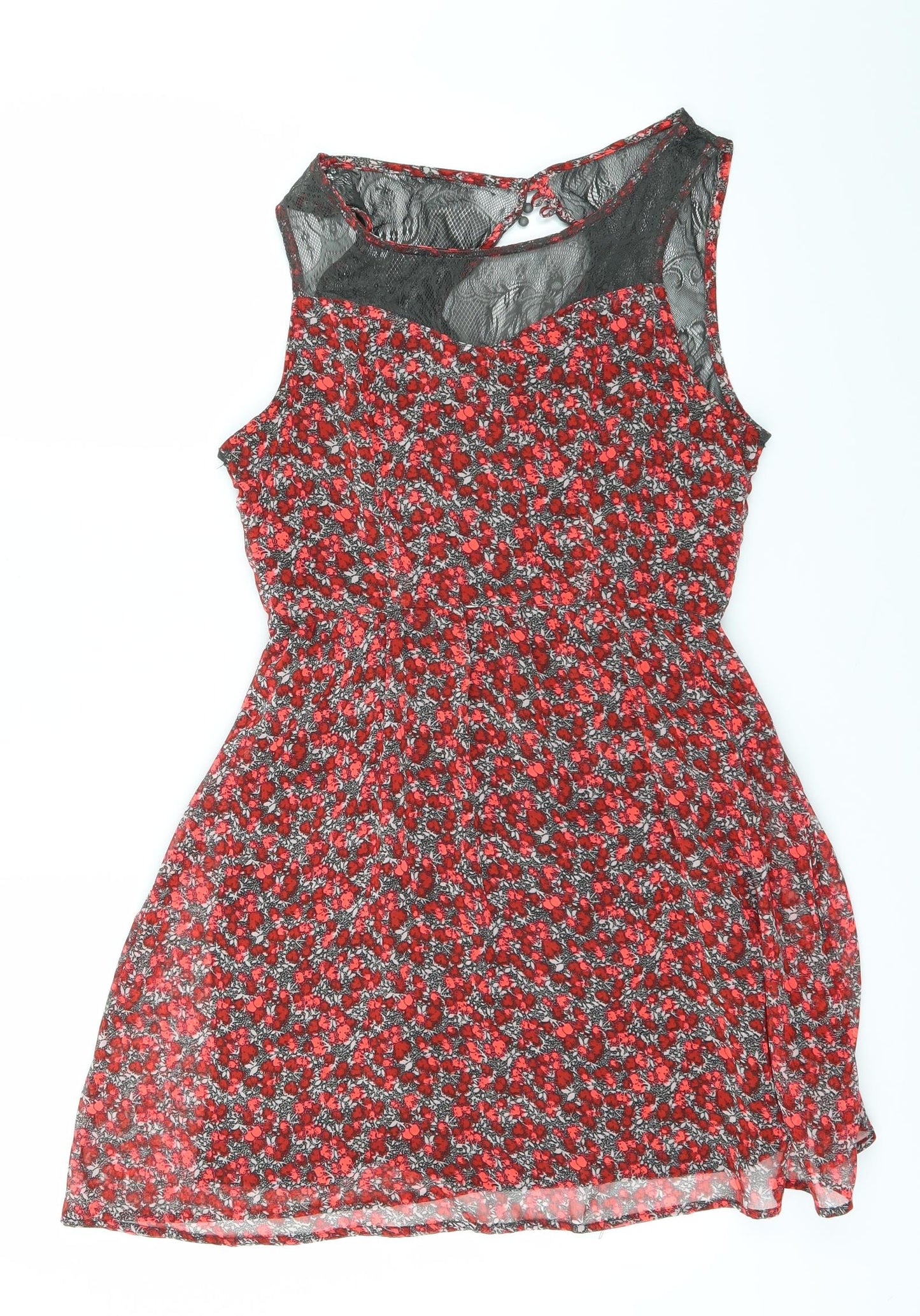 Only Womens Red Floral  Fit & Flare  Size 6