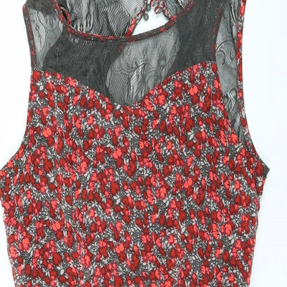 Only Womens Red Floral  Fit & Flare  Size 6