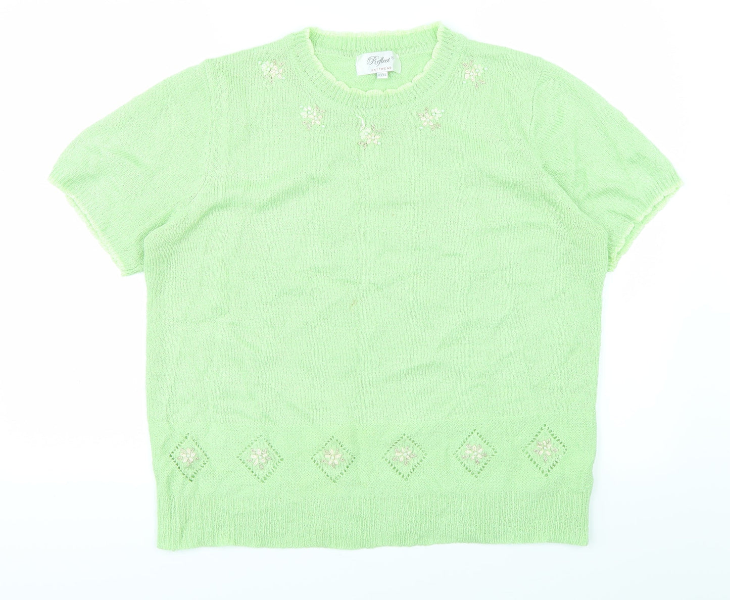 REFLECT Womens Green   Basic T-Shirt Size L