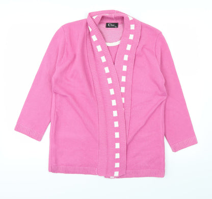 CHIC Womens Pink   Cardigan Jumper Size M