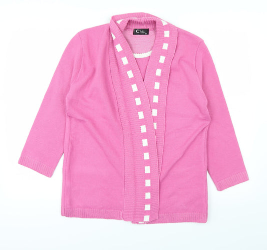 CHIC Womens Pink   Cardigan Jumper Size M