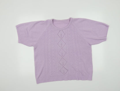 Womens UK Size S Preworn Purple Basic T-Shirt