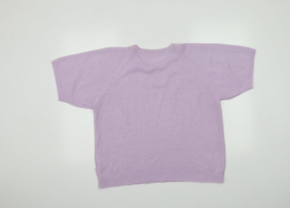 Womens UK Size S Preworn Purple Basic T-Shirt