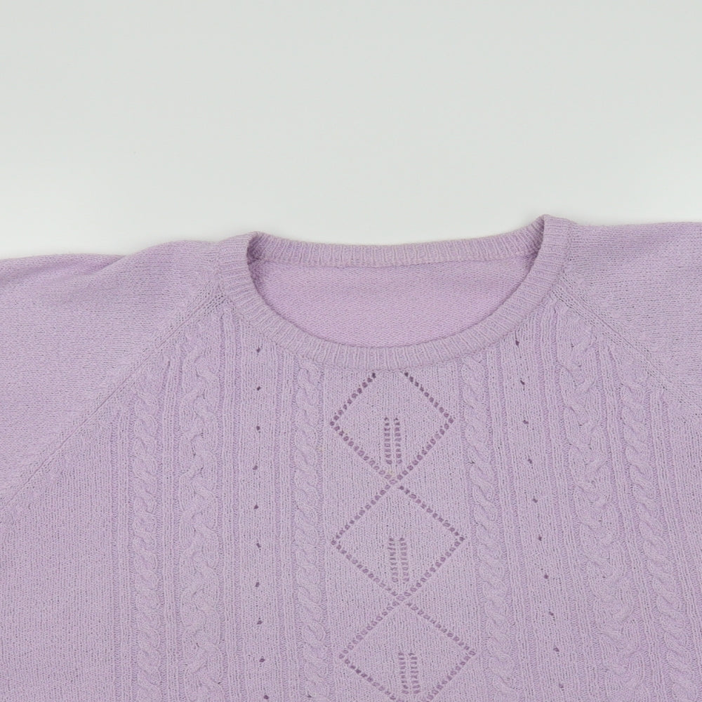 Womens UK Size S Preworn Purple Basic T-Shirt