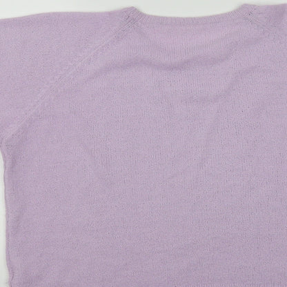 Womens UK Size S Preworn Purple Basic T-Shirt