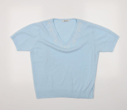 Womens UK Size 14 Berkertex Blue Basic T-Shirt
