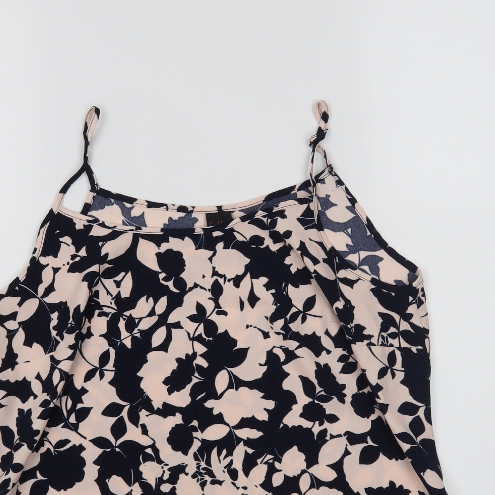 TU Womens Blue Floral  Basic Tank Size 12