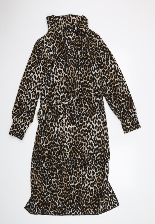 F&F Womens Beige Animal Print  A-Line  Size 8