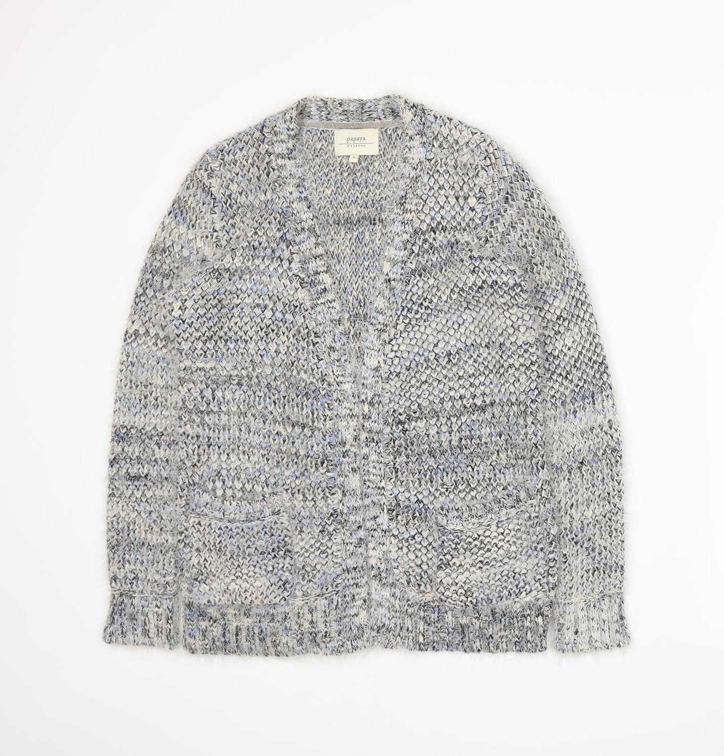 Papaya Womens Grey  Knit Cardigan Jumper Size S
