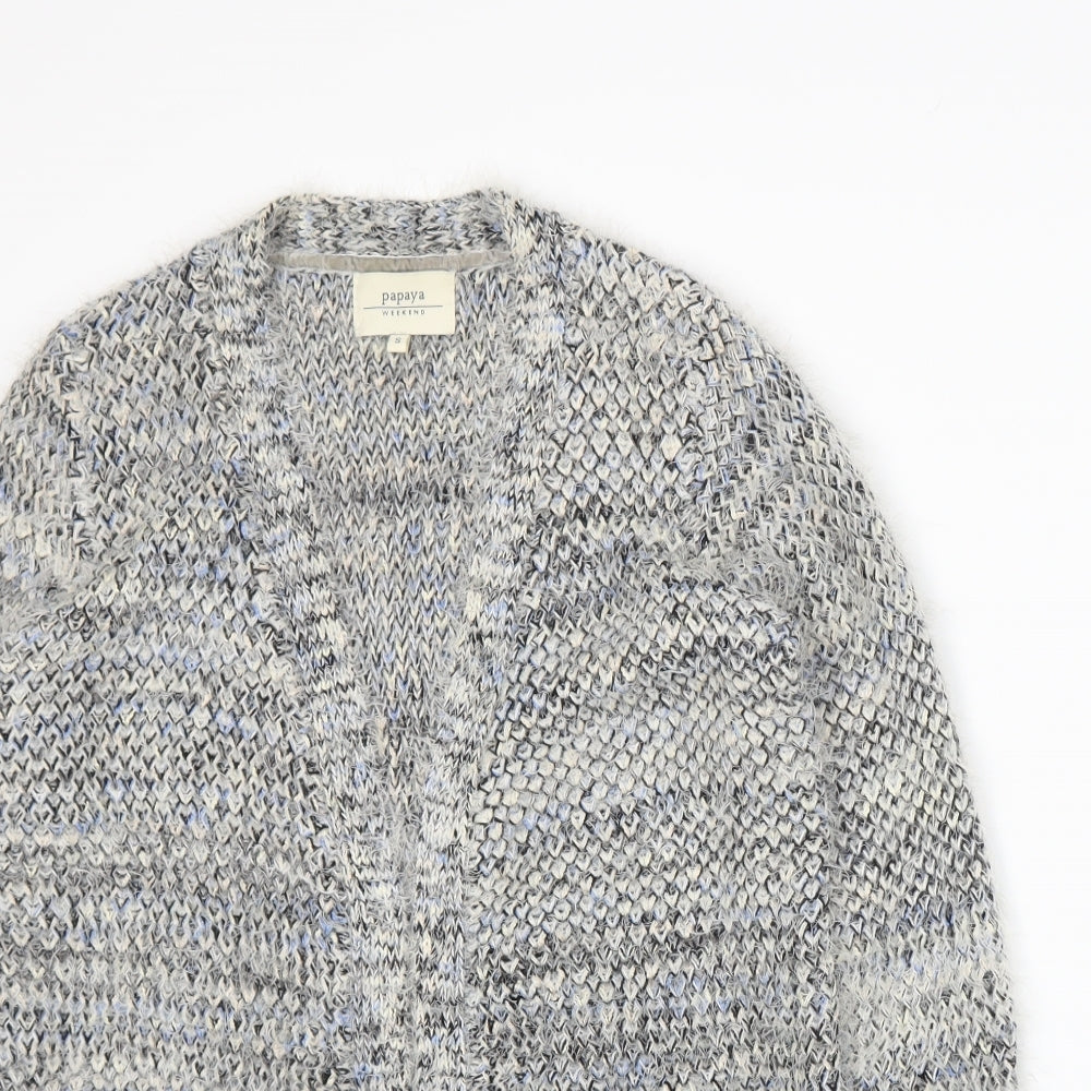 Papaya Womens Grey  Knit Cardigan Jumper Size S