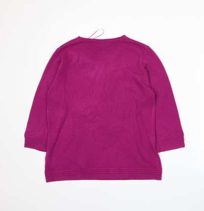Text. Womens Purple   Pullover Jumper Size M