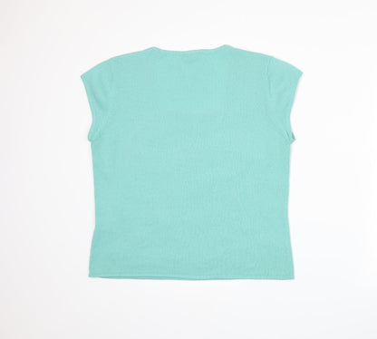 Womens UK Size 14 Alex & Co Green Basic T-Shirt