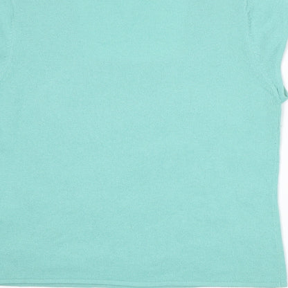Womens UK Size 14 Alex & Co Green Basic T-Shirt
