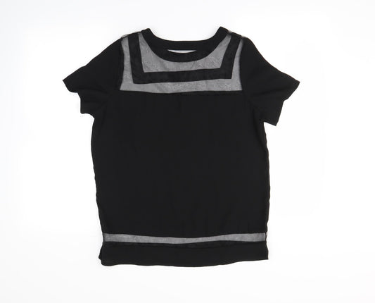 Womens UK Size S vera&lucy Black Basic Blouse