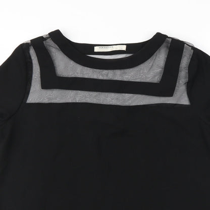 Womens UK Size S vera&lucy Black Basic Blouse