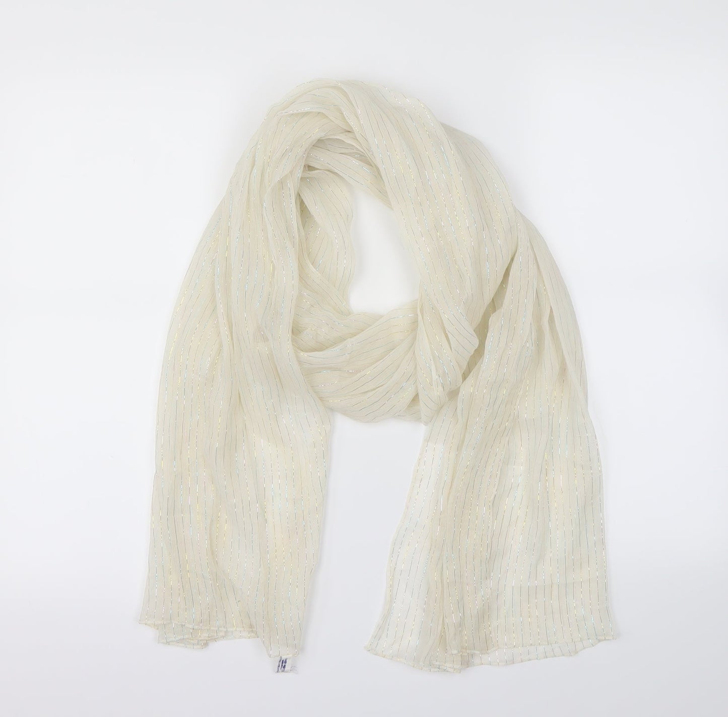 Preworn  Ivory Striped   Scarf