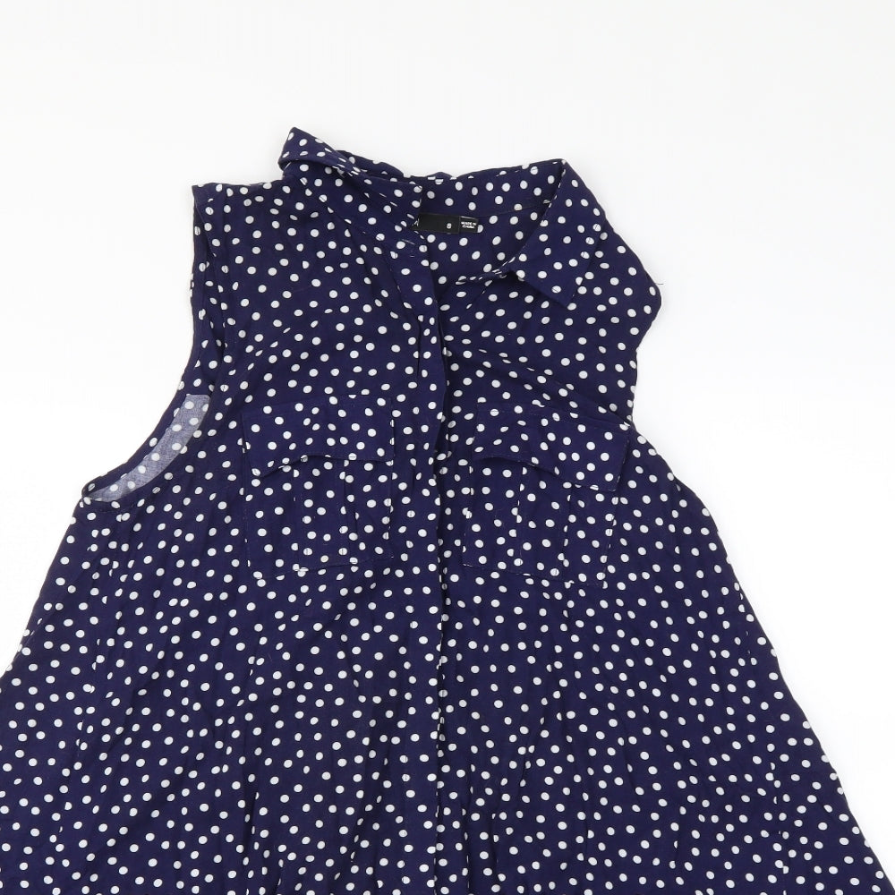 Sportsgirl Womens Blue Polka Dot  Mini  Size 8