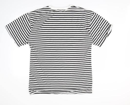 Missguided Womens Black Striped  Basic T-Shirt Size 10