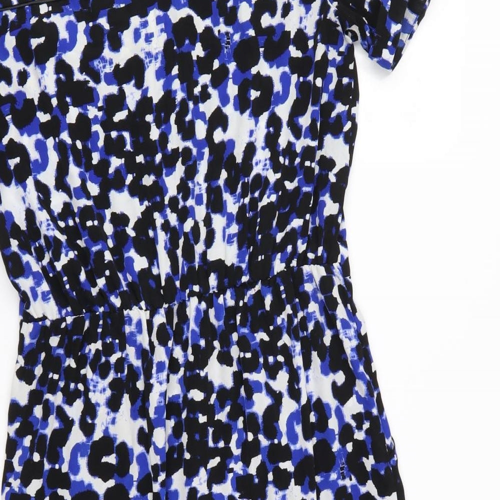 Luxe Womens Black Animal Print  Fit & Flare  Size 10