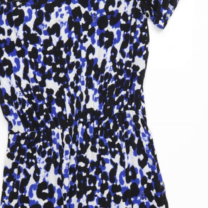 Luxe Womens Black Animal Print  Fit & Flare  Size 10