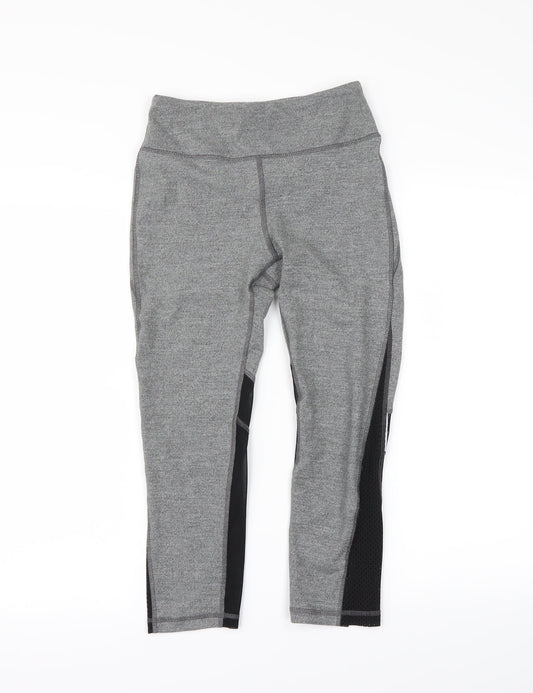 Womens UK Size S Preworn  Cropped Grey Leggings