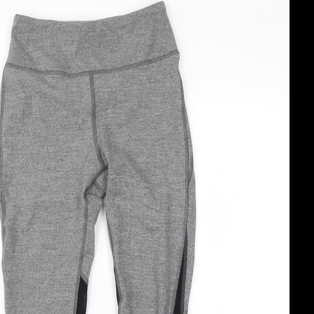 Womens UK Size S Preworn  Cropped Grey Leggings