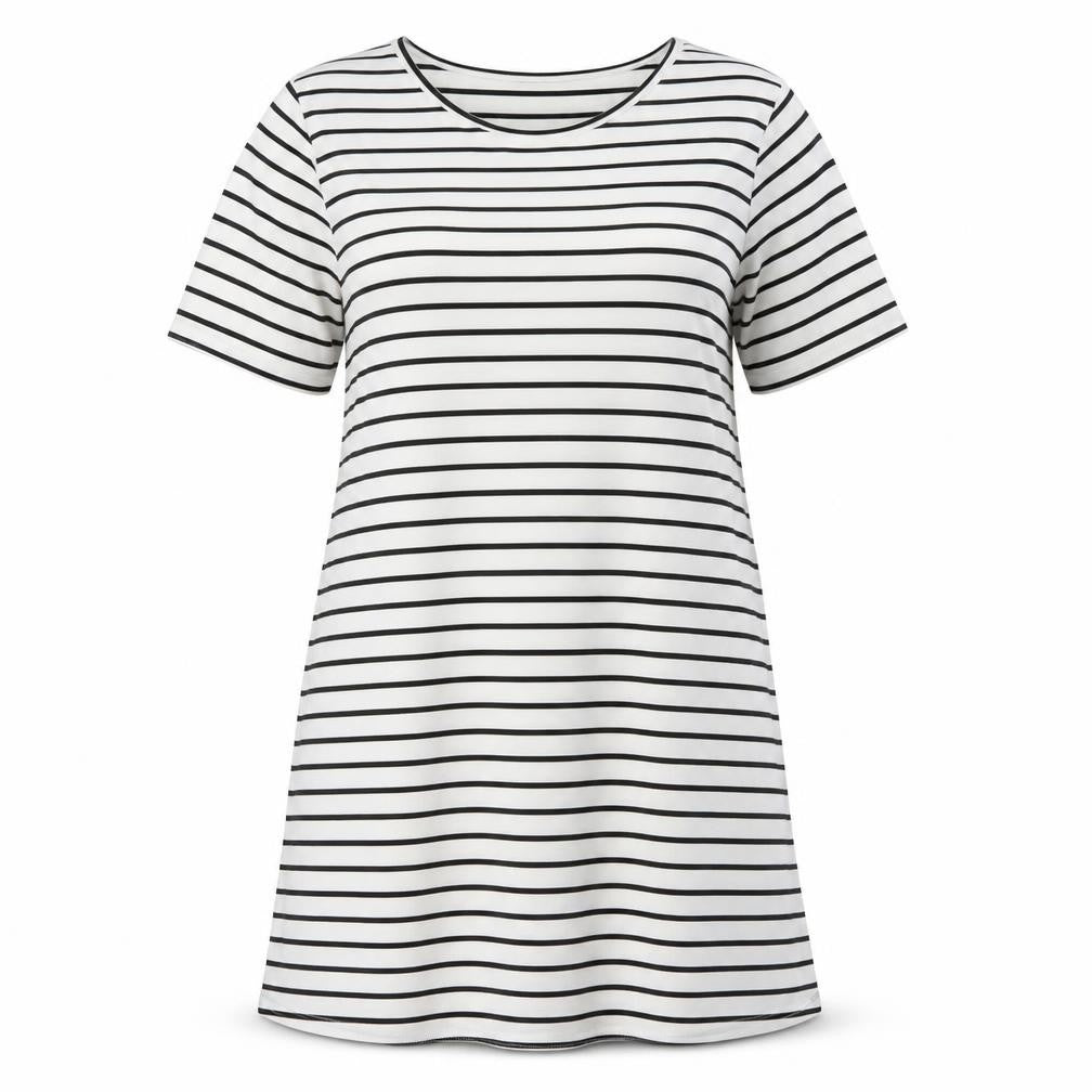 SHEIN Womens Silver Striped  T-Shirt Dress  Size S