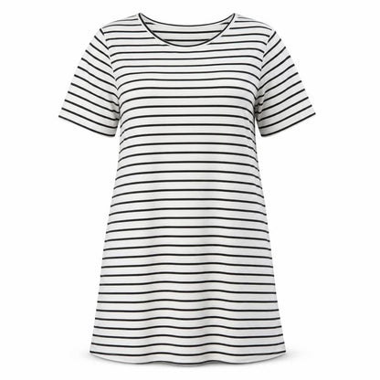 SHEIN Womens Silver Striped  T-Shirt Dress  Size S