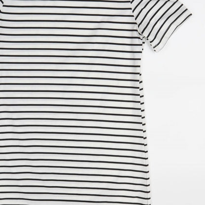 Shein  Womens Silver Striped  T-Shirt Dress  Size S