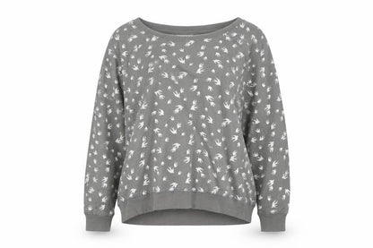 Original Essentials Womens Grey Animal Print  Pullover Jumper Size L