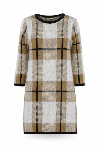 Papaya Womens Brown Plaid  Bodycon  Size S