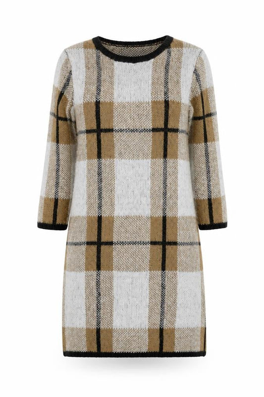 Papaya Womens Brown Plaid  Bodycon  Size S