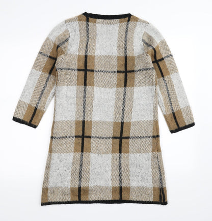 Papaya Womens Brown Plaid  Bodycon  Size S