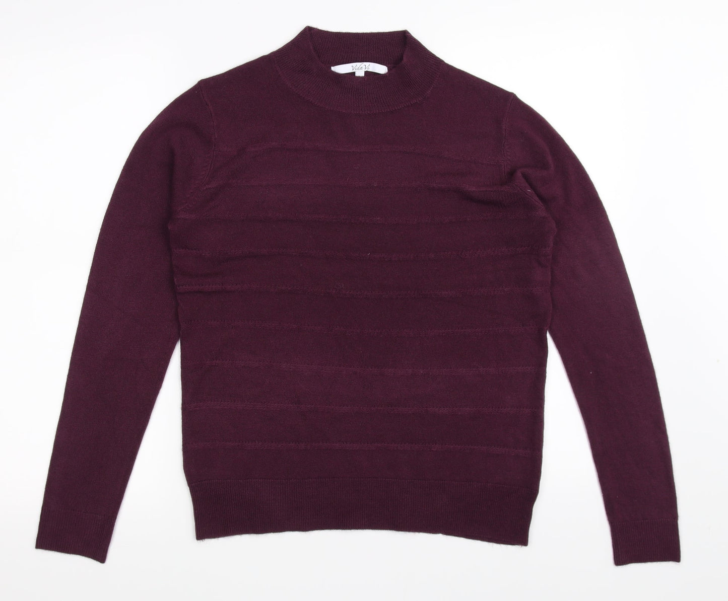 Vida Vi Womens Purple   Henley Jumper Size S