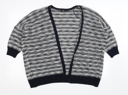 F&F Womens Blue Striped  Cardigan Jumper Size 8