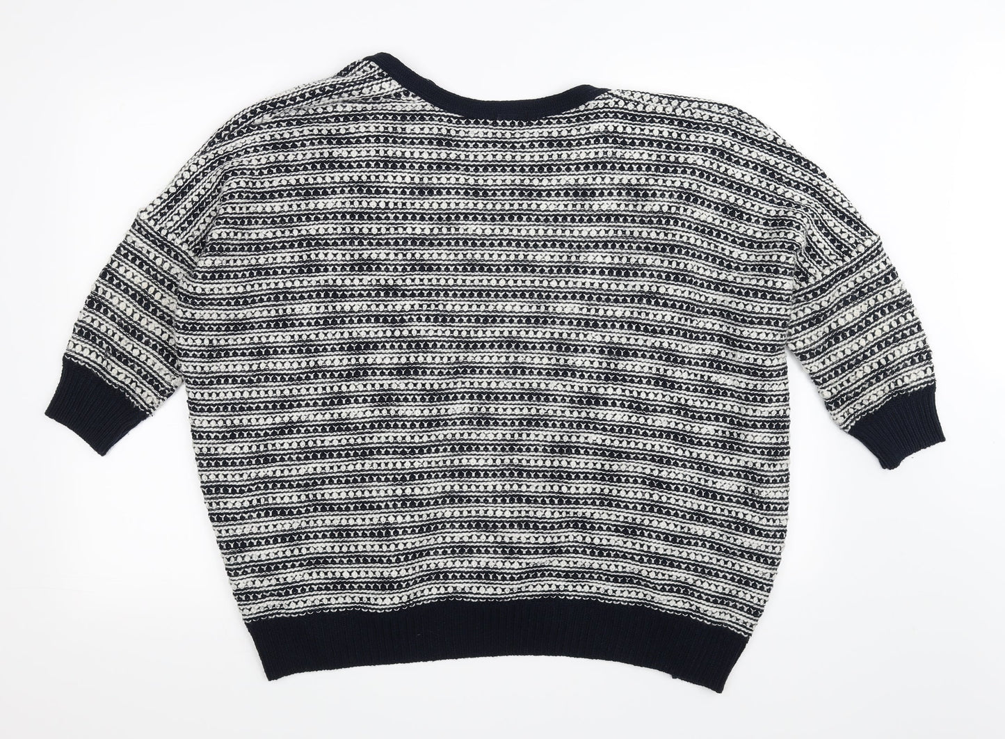 F&F Womens Blue Striped  Cardigan Jumper Size 8