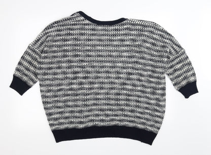 F&F Womens Blue Striped  Cardigan Jumper Size 8