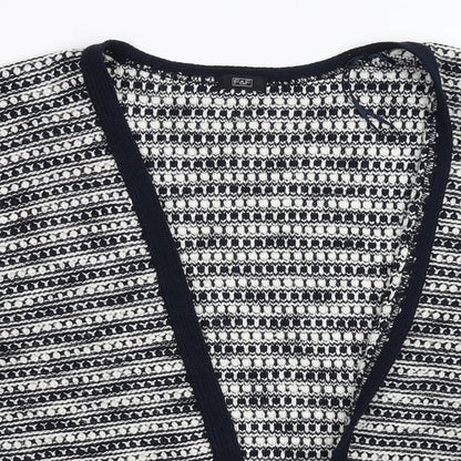 F&F Womens Blue Striped  Cardigan Jumper Size 8