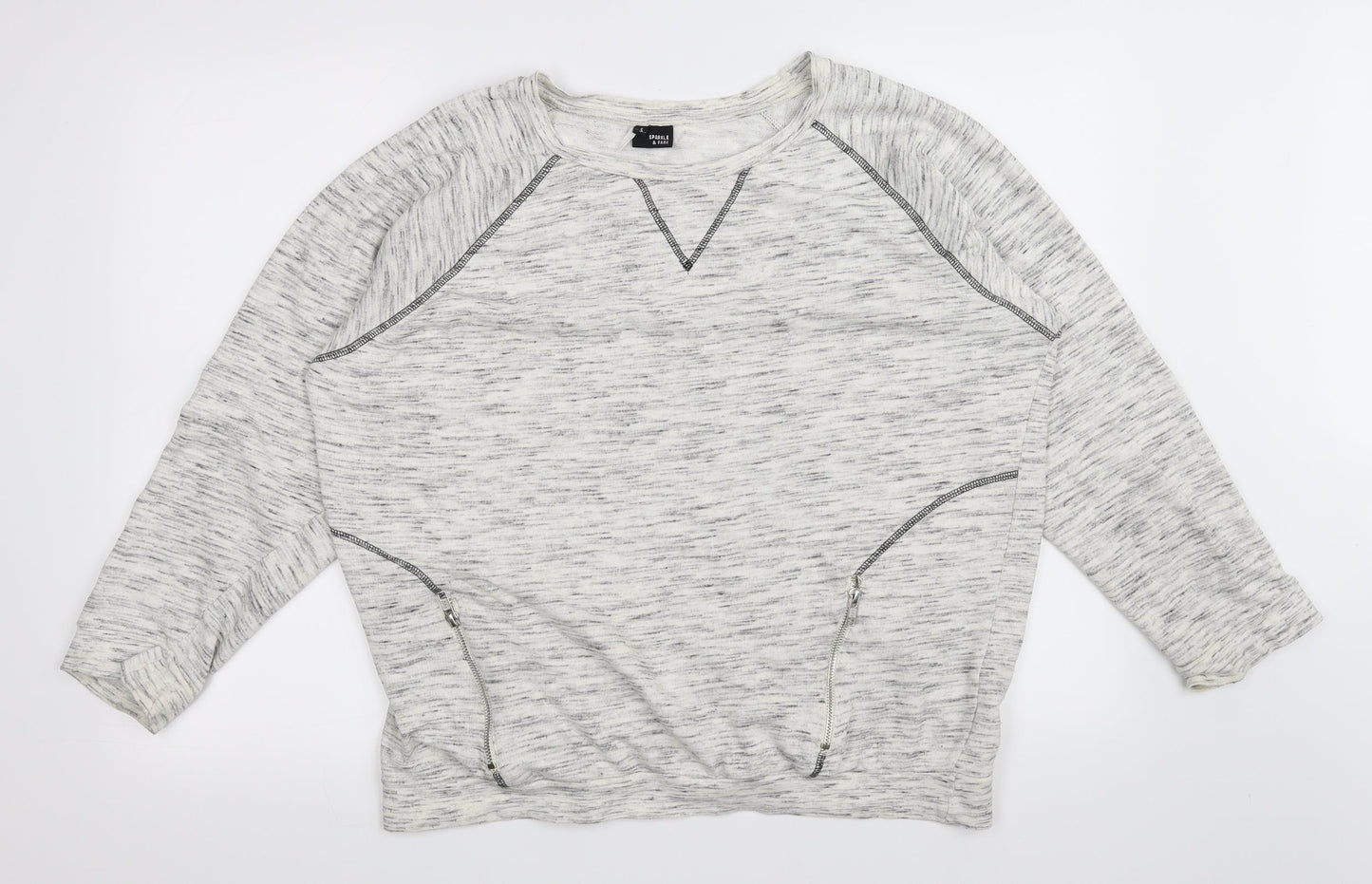 Sparkle & Fade Womens White   Pullover Jumper Size S