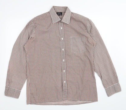 Womens UK Size 40 Preworn Brown Basic Button-Up